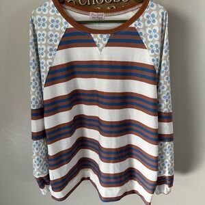 Hanna Andersson Striped Floral Long Sleeve Top